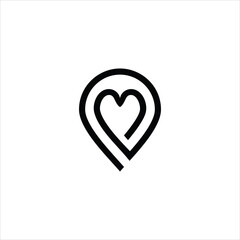 pin logo vector heart template