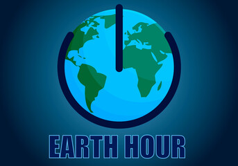 Planeta tierra con icono de apagar por la hora del planeta. © Gabrieuskal