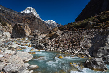 Kyashar peak or Peak 43 in Mera region, Himalaya mountains range in Nepal