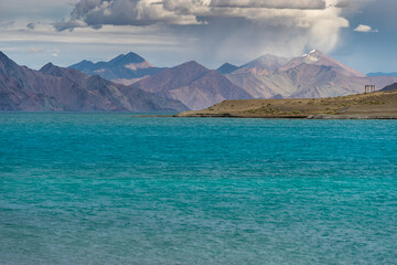 Pangong lake in summer season in Leh, Ladakh region in northern India