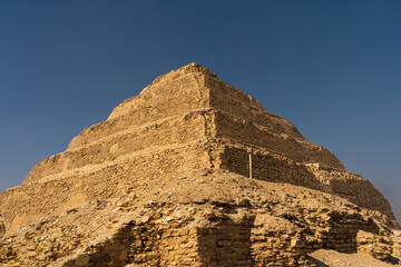 Pyramid of Djoser or Step Pyramid, is an archaeological remain in the Saqqara necropolis, Egypt