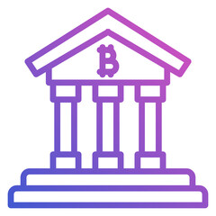 Bank bitcoin line gradient icon. Can be used for digital product, presentation, print design and more.