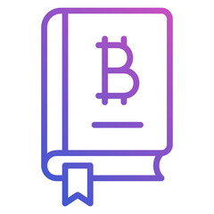 Bitcoin book line gradient icon. Can be used for digital product, presentation, print design and more.