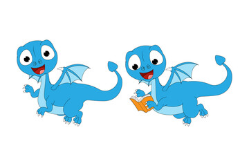 cute dragon animal cartoon illustration