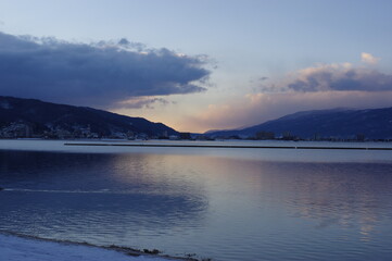 朝焼けの諏訪湖 K3CP3896