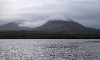 paps of jura hills covered in dramatic clouds, inner Hebrides