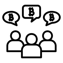 Forum bitcoin chat line icon. Can be used for digital product, presentation, print design and more.