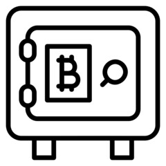Safebox bitcon line icon. Can be used for digital product, presentation, print design and more.