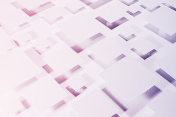 Abstract geometric background with rhombuses - soft light shining pattern in gradient trendy colors - very peri, pink with shadows, reflections and glare, top view. Future backdrop in minimal style.