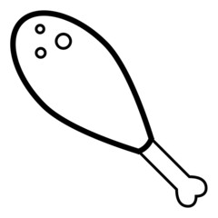 Icon food meat, fried chicken leg, logo fast food diner fried leg