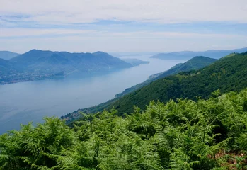 Fototapeten Fantastic view of lake Maggiore on top of Cima die Morissolo, Lombardy, Italy. © Maleo Photography