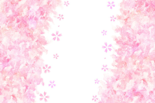 桜 花びら ピンク 水彩 背景