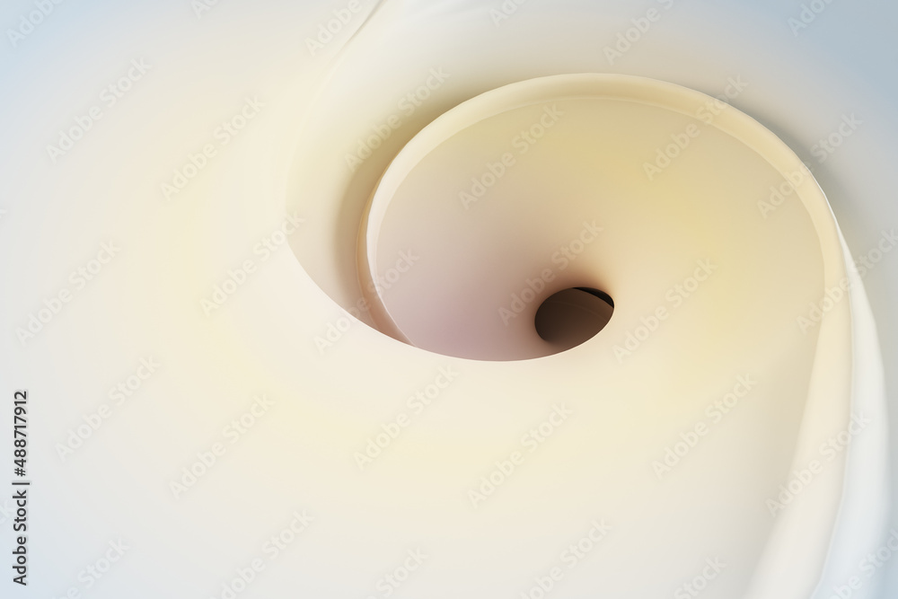 Poster Abstract beige swirl backdrop with mock up place. Design and creativity concept. 3D Rendering.