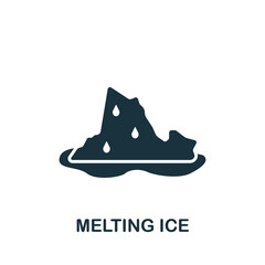 Melting Ice icon. Monochrome simple icon for templates, web design and infographics