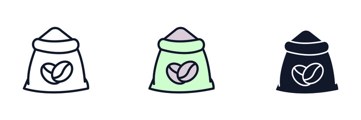 coffee beans sack icon symbol template for graphic and web design collection logo vector illustration