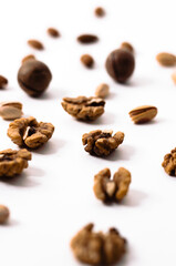 Aesthetic mockups for shop nuts, macadamia, pistachios, almonds, walnuts, spices