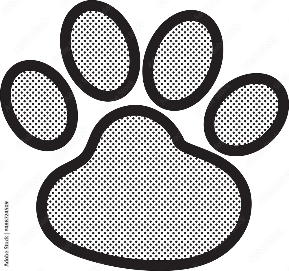 Poster animal footprint icon sign design