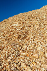 Stockage de plaquettes de bois pour chaufferie au bois avec chaudière biomasse