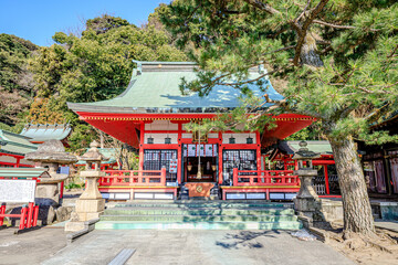 Obraz premium 冬の赤間神宮 鎮守八幡宮 山口県下関市 Akama Shrine in winter. Yamaguchi-ken shimonoseki city