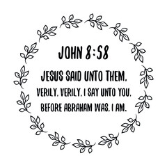 Jesus said unto them, Verily. Isolated Vector Quote
