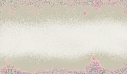 蝶が舞う清流のほとり夢幻的な和風背景イラスト/オリーブ・ラベンダー・ピンク系