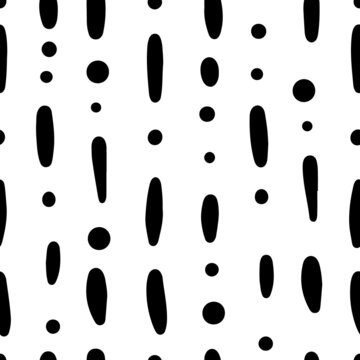 Stylish and minimalistic modern seamless pattern with black lines and dots