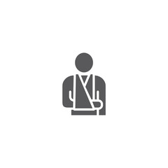 Broken arm icon Vector signs for web graphics.
