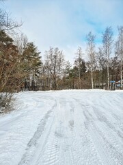 snow covered road