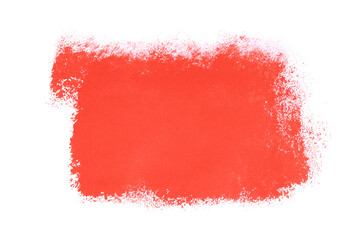 red paint applied with a roller in isolation on a white background