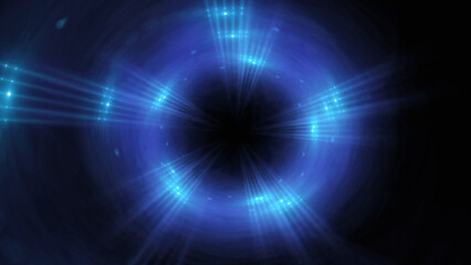 Bright abstract background with leaks. Blurred lighting tunnel. Magic portal. Vivid sphere lens