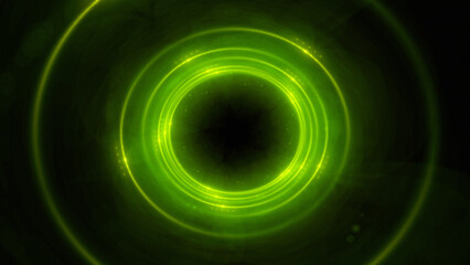 Bright abstract background with leaks. Blurred lighting tunnel. Magic portal. Vivid sphere lens