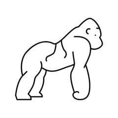 Obraz premium gorilla wild animal line icon vector illustration