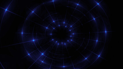 Bright abstract background with leaks. Blurred lighting tunnel. Magic portal. Vivid sphere lens