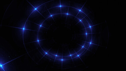 Bright abstract background with leaks. Lighting tunnel. Magic portal. Vivid sphere lens