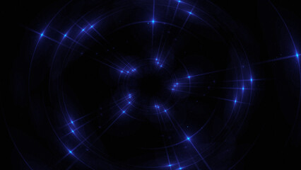 Bright abstract background with leaks. Lighting tunnel. Magic portal. Vivid sphere lens