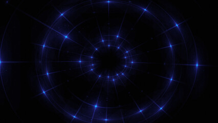 Bright abstract background with leaks. Lighting tunnel. Magic portal. Vivid sphere lens