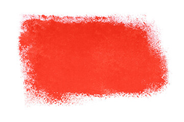 red paint applied with a roller in isolation on a white background