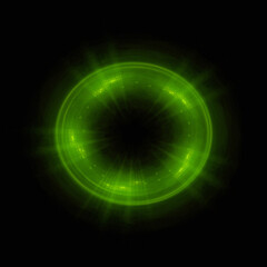 Bright abstract background with leaks. Lighting tunnel. Magic portal. Vivid sphere lens