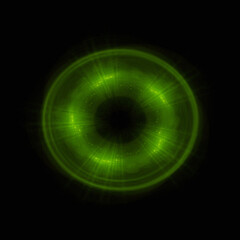 Bright abstract background with leaks. Lighting tunnel. Magic portal. Vivid sphere lens