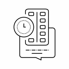 remind to take pills homecare service line icon vector illustration