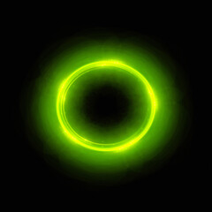 Bright abstract background with leaks. Lighting tunnel. Magic portal. Vivid sphere lens