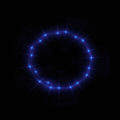 Bright abstract background with leaks. Lighting tunnel. Magic portal. Vivid sphere lens