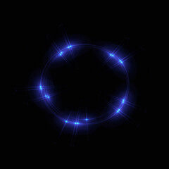 Bright abstract background with leaks. Lighting tunnel. Magic portal. Vivid sphere lens