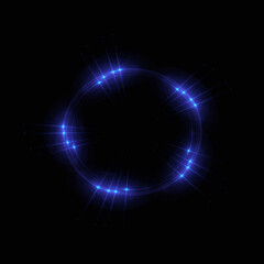 Bright abstract background with leaks. Lighting tunnel. Magic portal. Vivid sphere lens