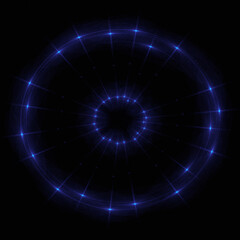 Bright abstract background with leaks. Lighting tunnel. Magic portal. Vivid sphere lens