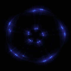 Bright abstract background with leaks. Lighting tunnel. Magic portal. Vivid sphere lens