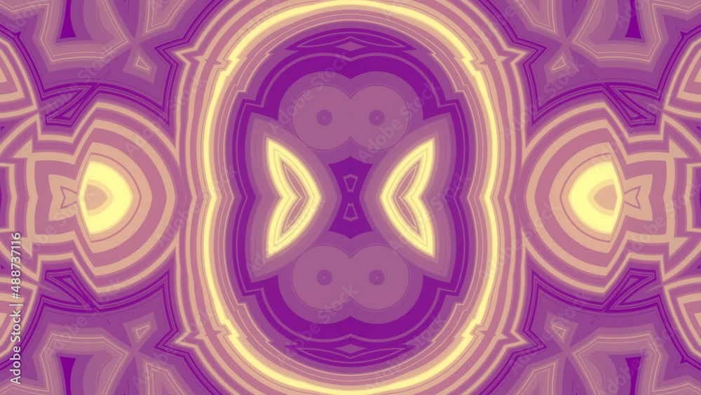 Aufkleber Trendy pattern of randomly placed neon colored shapes 3d render loop animation