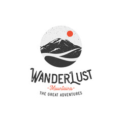Vintage mountain logo design concept