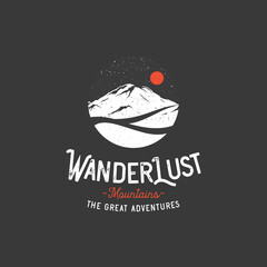 Mountain night logo design vector illustration