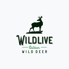 Expedition adventure wild deer logo